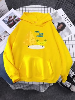 Cartoon Friendly Mac And Cheese Womens Clothes Loose Fashion Hoody Simplicity Casual Sweatshirt Female Fleece Autumn Hoodies