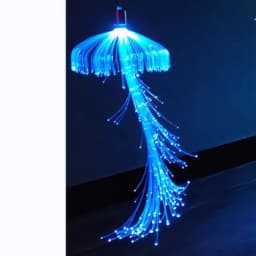 MEMEOKON 10pcs 12V Fiber Optic Jellyfish String Chandeliers Outdoor Christmas Garland Party Garden Tree Lights