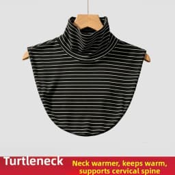 Women's Versatile Stripe Half High Neck Faux Collar Scarf Neck Protection Winter Cold Resistance Autumn Spring Fashion Accessory