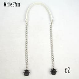 New Tanqu 1 Pair Silver Long Thick Single Chain with OT Metal Buckle Black Screws for Obag O Bag Handles for Women Bag Handbags