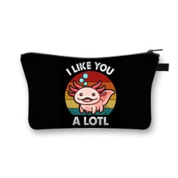 Cute Animal Sea Otters Axolotl / Ferret Pattern Cosmetic Bag Women Makeup Bags Zipper Cosmetic Cases Girl's Lipstick Holder Gift