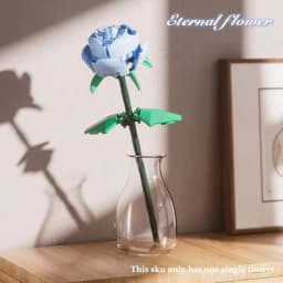 KNEW BUILT 3D Rose Building Blocks Toys-Everlasting Love,Perfect Valentine's Gift ,DIY Flower Home/Desk Decor,Simple Assembly