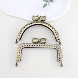 5pcs 8.5cm Cat Head Metal Purse Frame Bronze Golden Silver Kiss Clasp Handle For Bag Sewing Craft Tailor Sewer Bag Accessory