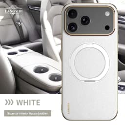 Magnetic Leather for Magsafe Case for iPhone 18 17 Pro Max Air 17Pro 18Pro Ring Luxury Lens Protection Holder Phone Back Cover
