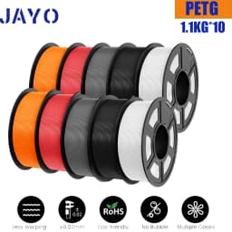 JAYO 10 Rolls PETG Filament 175mm 3D Printing No Bubbles No Drawing Smooth Multiple Colors Optional for 3D Printing 1.1kg/1roll