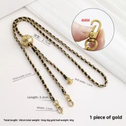 Bag Extension Strap For Women Bag Adjustable Leather Chain Shoulder Strap Modification Small Golden Ball Chain Accessories