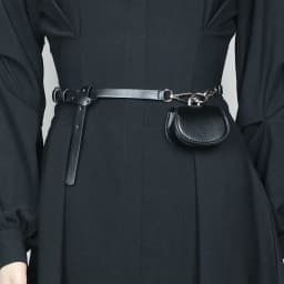 [EAM] Pu Leather black Mini-bag Buckle Long Wide Belt Personality Women New Fashion Tide All-match Spring Autumn 2026 1DH8962
