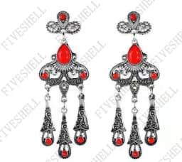 1920s Art Deco Antique Vintage Flapper Style Jet Black Rhinestone Extra Long Dangle Earrings Pearl Earrings Jewelry for Women