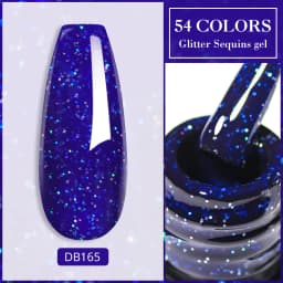 Mtssii Reflective Glitter Gel Pink Sparkling Sequins Gel Nail Polish Soak Off UV Nail Gel Semi-permanent Nail Art Decoration