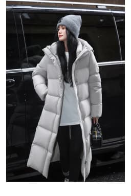 Winter High Quality Long Hooded Down Jacket Women White Duck Down Warm Thick Outwear Female Loose Parker Knee Length Down Jacket