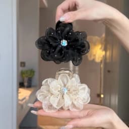 1/2/3pcs Elegant Mesh Flower Rhinestone Hair Clip for Woman Korean Style  Shark Clip Fashion Girl Ponytail Clip Hair Clamp