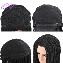Men's Long Dreadlocks Wig African Traditional Black Wig Synthetic Fiber Wig Suitable for Daily Wear Suitable for Daily Wear