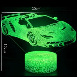 3D Racing Car Night Light LED Illusion Lamp with Remote Control 16 Colors Car Party Gifts Christmas Birthday for Kids Teens
