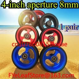 Aluminum Alloy Bearing Hole Diameter 8mm 1 Pair Wheelchair Accessories with Bearings 4-inch Universal Wheel PU Solid Wheel