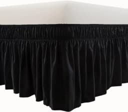 Bedding Bed Skirt Drop Length - White,Black,Gery, Ruffled Dorm Room Bed Skirts, Easy Care, Wrinkle Free ,Microfiber Bed Skirt