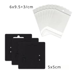 50 Pcs 5x5cm New Pattern Hangable Earrings Jewelry Display Paper Card With Or Without Bags Wholesale Packaging Business Supplier
