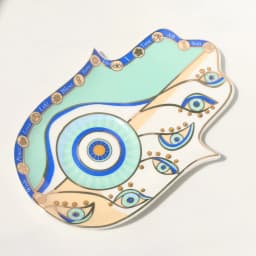 Hamsa Trinket Dish Ring Dish Ceramic Evil Eye Trinket Plate Cute Decor Jewelry Tray Dish Gift Mom Brithday