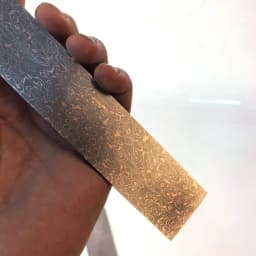 Copper Damascus San Mai Steel Bar, 45 Layers Cu-Mai Knife Blade Blank, Pre-hardened Stainless Steel for DIY Knife Making