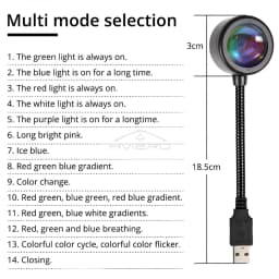 Usb Sunset Lamp Colorful Gradient Led Home Background Decoration Photography Mood Lights Flexible Decorative Atmosphere Lamps