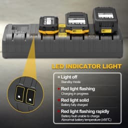 DCB104 For Dewalt 12V 20V Battery Charger 3A Dual 4 Port Charger For Dewalt 20V Lithium Battery DCB120 DCB112 DCB206 DCB208