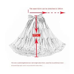 Skirt Length 55cm Women Tutu Skirt Solid Fluffy Tulle Princess Ball Gown Pettiskirt Ladys Ballet Party Performance Dress PP008