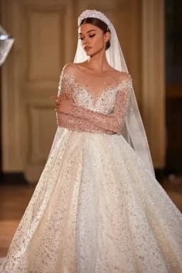 Customzied Luxury Wedding Dresses for Princess Sparkling Beaded Bridal Dress Ball Gown Vestidos De Novia
