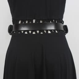 [EAM]  Pu Leather Black Thick Metal Chain Long Wide Belt Personality Women New Fashion Tide All-match Spring Autumn 2026 1DD9566