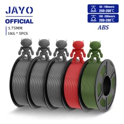 JAYO ABS Filament 5Rolls ABS 3D Filament 1.75mm 1KG 3D Printer Filament For FDM 3D Printers & 3D Pen Highly Resistant Durable
