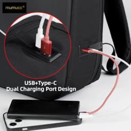 MUMUCC Hard EVA Shell Laptop Backpack Shockproof USB Type C Charging Anti Theft Password Lock Travel Backpack with Luggage Strap