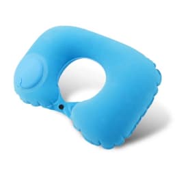 Portable Self Inflating Travel Neck Pillow Ergonomic U Shaped Air Cushion Soft Skin-Friendly Velvet Pillow for Flight Road Trip