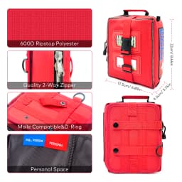 M Molle Professional First Aid Kit Full /Empty Emergency Survival Kit Trauma Bag for Cycling Camping Hiking Travel Outdoor IFAK