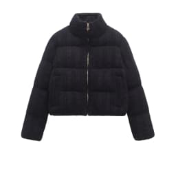 ETJ 2025 Winter new women's fresh and elegant white turtleneck knitted thick cotton jacket warm bread jacket 6318229