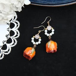 Unique Red Rose Earrings Epoxy Resin Natural Rose Flower Earrings Elegant Immortal Rose Drop Earrings Wholesale Custom Packaging