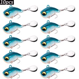 10Pcs Rotating Metal VIB Vibration Bait Spinner Spoon Fishing Lures 8g/16g/21g Jigs Wobbler Fishing Hard Baits Tackle Pesca