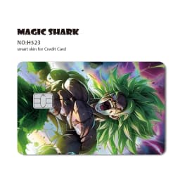 Magic Shark Anime Goku Vegeta Trunks Laser Holographic Shinny Skin Cover Sticker Film for Debit Credit Card