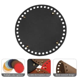 20*20cm Round PU Leather Bag Bottom for Knitting Bags Base Pad With Holes DIY Crochet Handmade Bottoms Handbag Accessories