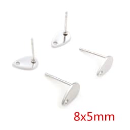 20pcs 316L Stainless Steel Geometric Earring Stud Earring Posts Connector Fashion Styles DIY Jewelry Making Findings Accessories