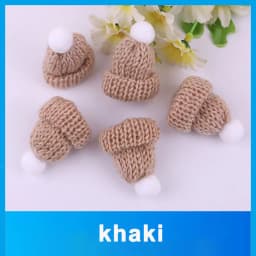 10-50Pcs Mini Knitting Hats Christmas DIY Craft Knitting Doll Hats Mini Wool Hat for Christmas Tree Ornaments DIY Hair Accessory