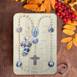 Prayer Bead Counting Board Set with Colorful Card Holder Convenient Wood Rosary Board Elegant Wood Beading Board DIY