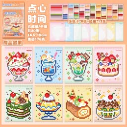 JIAMEI 20sheets Bean Workshop Series Kawaii Cartoon Pixel Collar Sticker Book Creative Handmade Scrapbook Stationery Stickers