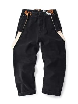 World War II Heavyweight 100% Cotton Washed Canvas Overalls - Durable Loose Straight Men's Lumberjack Casual Workwear Pants