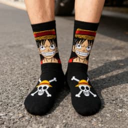 Hot Anime One Piece Casual Socks Cartoon Creative Printed Fashionable and Breathable Men and Women Mid-calf Socks Gift