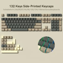 Gradient Blue Side Printed Keycaps Cherry Profile Double Shot PBT Keycaps 136 Keys for Cherry Gateron MX Switches Gamer Keyboard