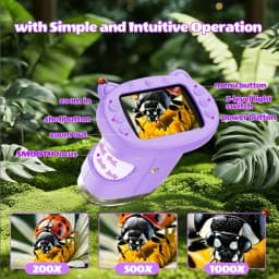 Kids Microscope 2.4-Inch IPS Display Handheld Digital Microscope 1000X USB Microscope Camera Educational Toy for Kids Students