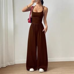 Spring Fall 2025 New Arrival Women's Jumpsuit Solid Color Double-Strap Relaxed-Fit Casual Pants Y2k Clothing