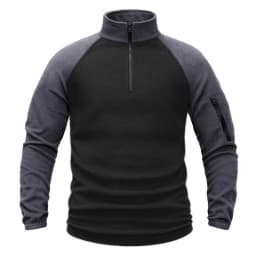Men's Polar Fleece Quarter Pullover Sweatshirt Long Sleeve Military Jackets Hiking Camping Fishing Climbing Tactical Clothing