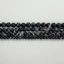 Natural Stone AAAA Quality Black Sardonyx Agate Round Loose Beads 6 8 10 12MM Pick Size For Jewelry Making