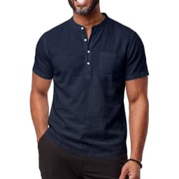 New Short Sleeve Shirt Man Solid Color T-shirts Linen Cotton Summer Shirts Breathable Loose Hawaiian Shirt Pocket Vintage Tee