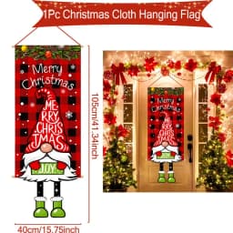 Santa Claus Hanging Flag Merry Christmas Decorations For Home 2023 Xmas Gifts Christmas Ornament Navidad Natal New Year 2024