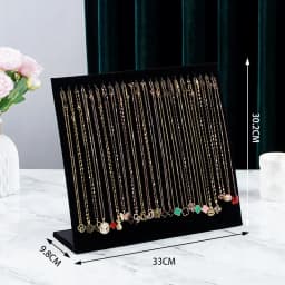 High Quality Velvet L-shaped Necklace Display Rack Jewelry Display Storage Necklace Board Earrings Ring Pendant Props